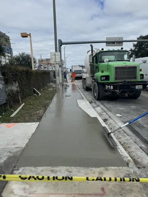 City of Miami Sidewalk Improvements: Striking off the new sidewalk