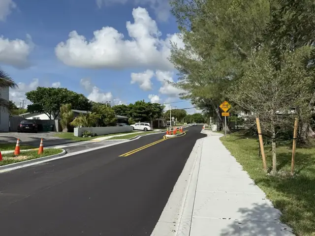 SW 148th Street Roadway Improvements: New sidewalk and curb forms