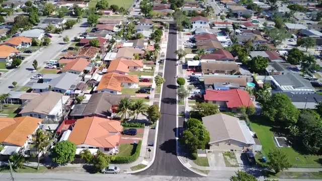 Sweetwater Neighborhood Roadway Improvements: Aerial of the western block after paving, January 2025