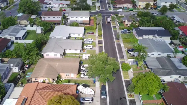 Sweetwater Neighborhood Roadway Improvements: Full-block aerial looking toward the intersection