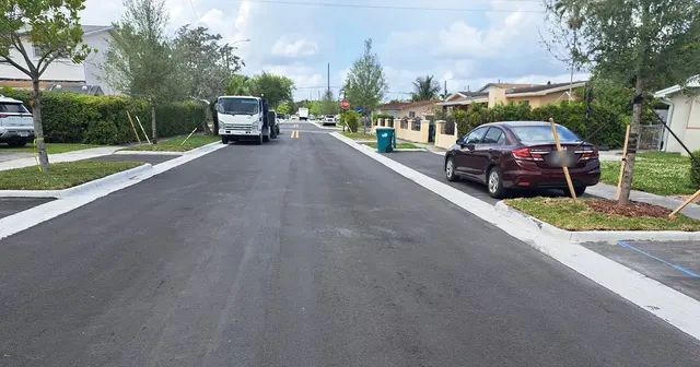 Sweetwater Neighborhood Roadway Improvements: Finished roadway with new curb and driveway aprons